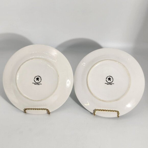 Royal Norfolk Blue Paisley Blue Green White Dinner Plate China Lot Of 2 Vintage - Picture 8 of 10